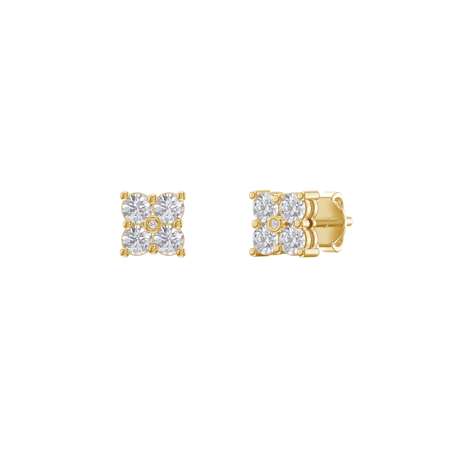 Classic Cluster Diamond Earrings