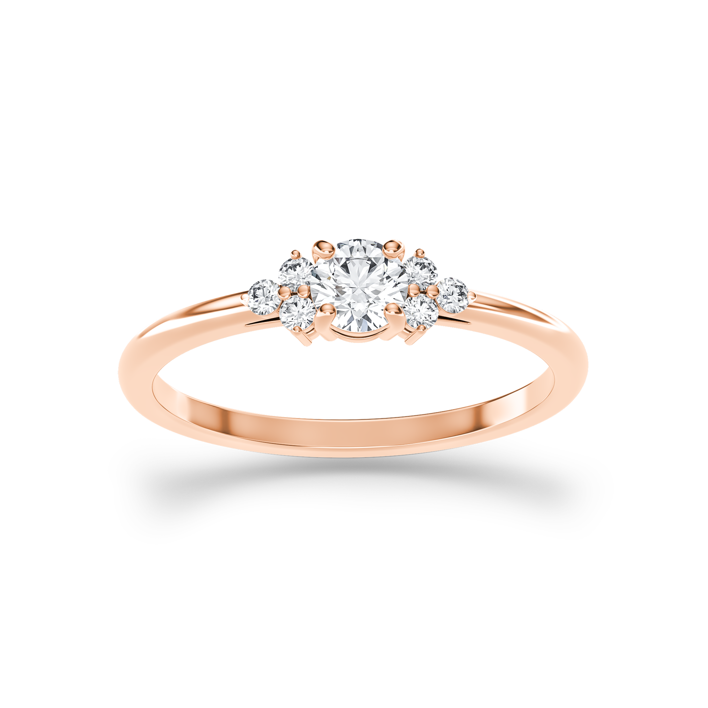 Triangular Accent Diamond Ring
