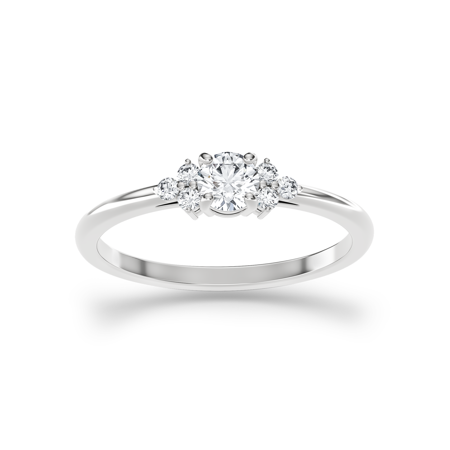 Triangular Accent Diamond Ring