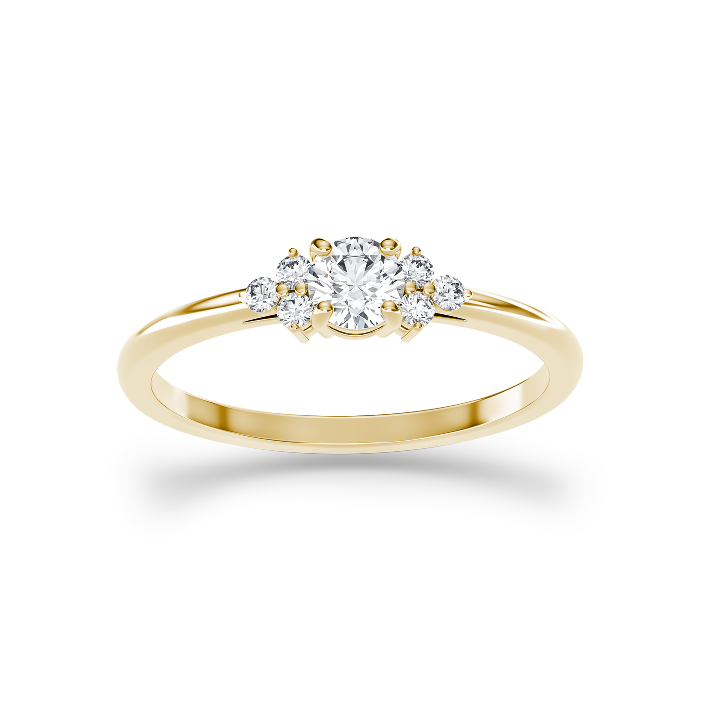 Triangular Accent Diamond Ring