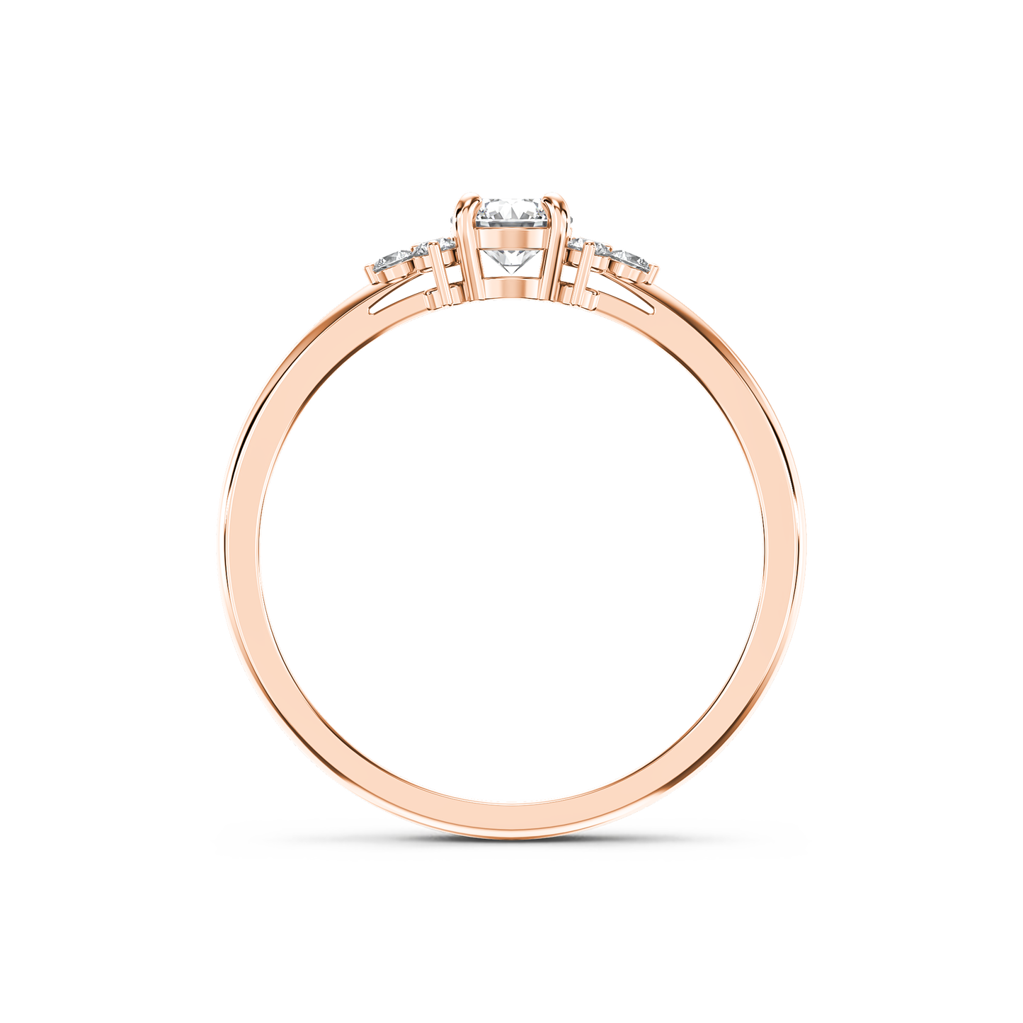 Triangular Accent Diamond Ring