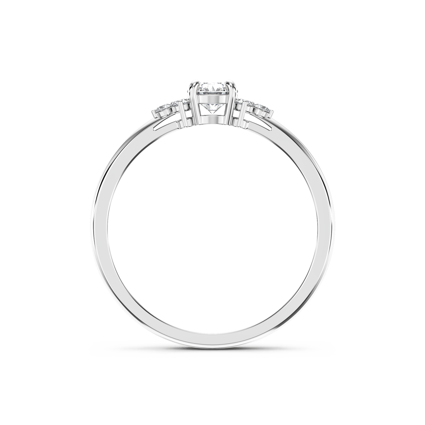 Triangular Accent Diamond Ring