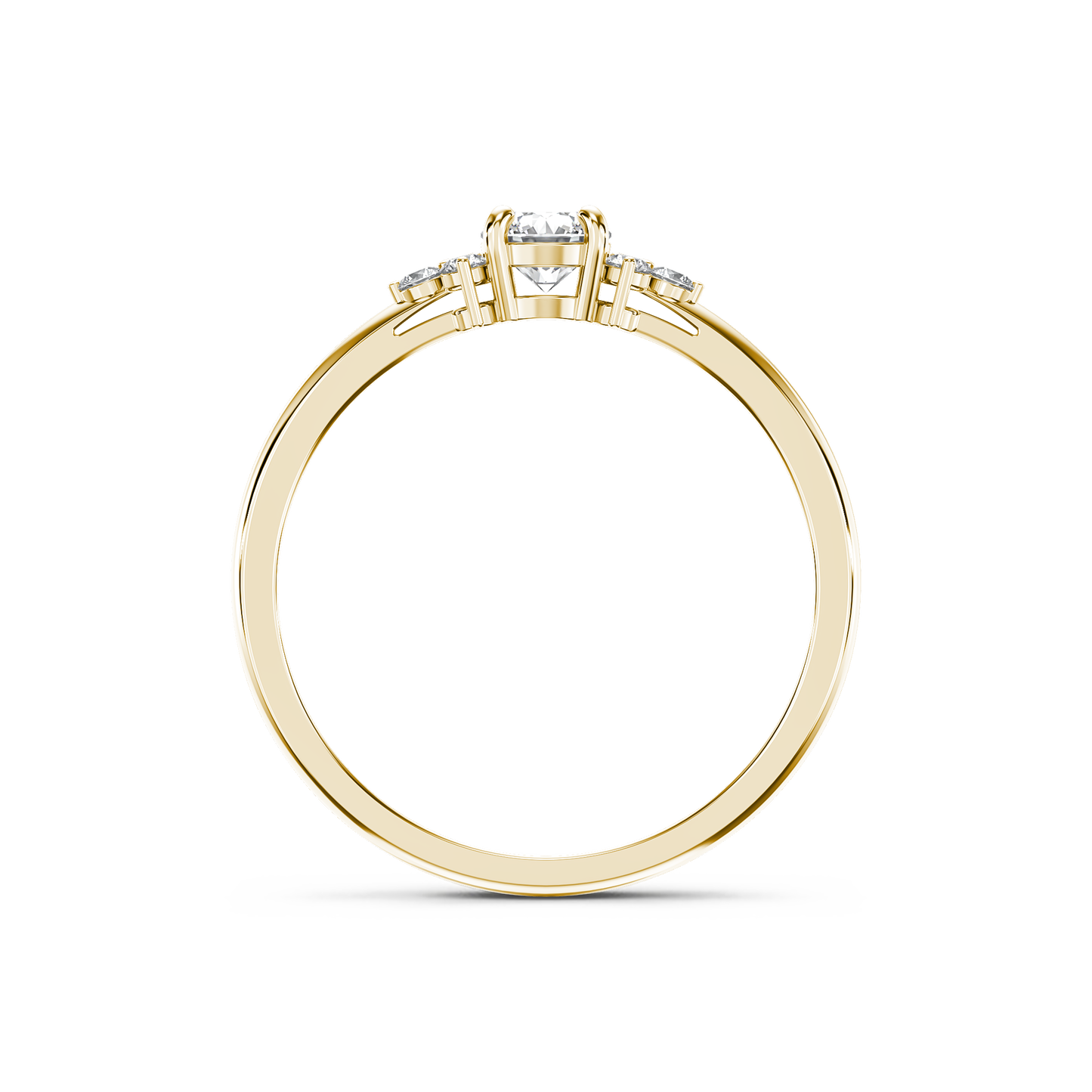Triangular Accent Diamond Ring