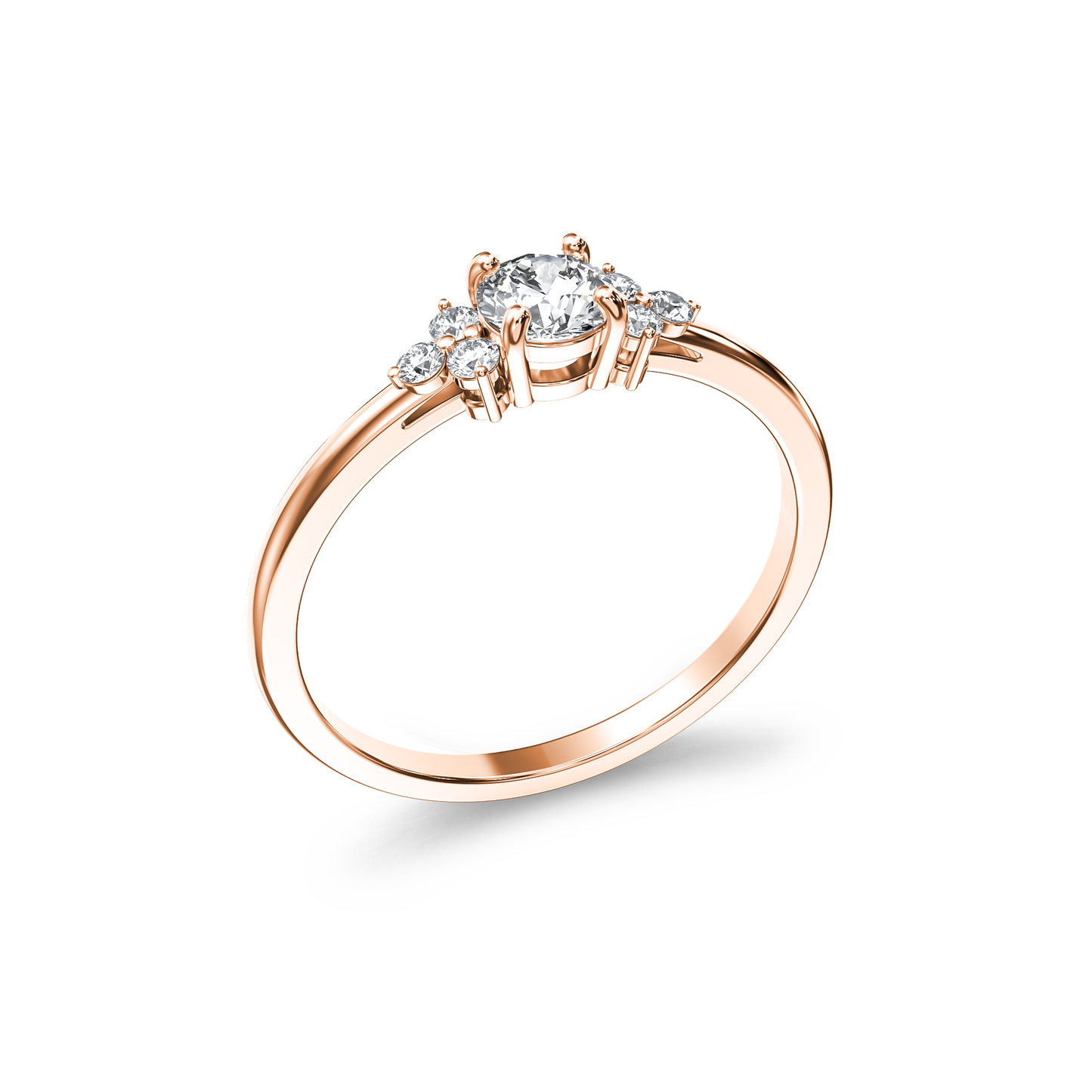 Triangular Accent Diamond Ring