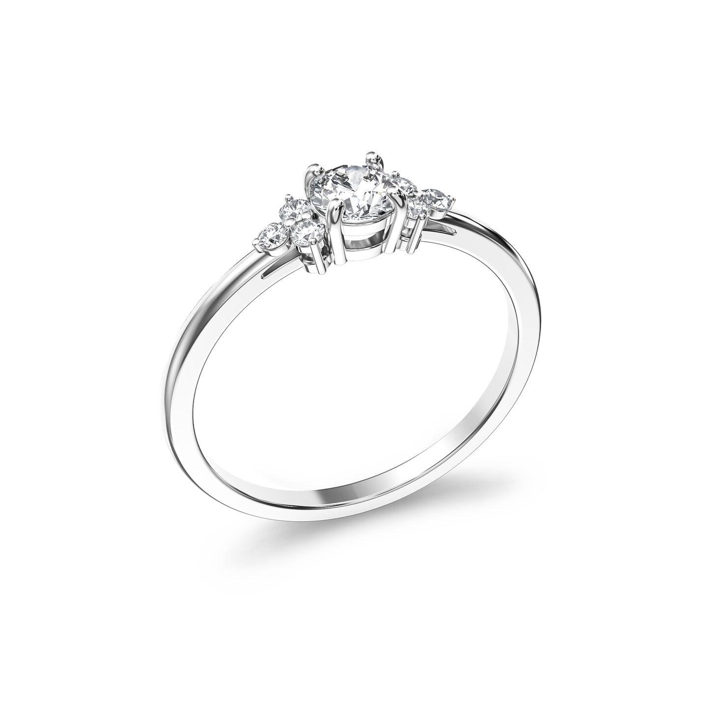 Triangular Accent Diamond Ring