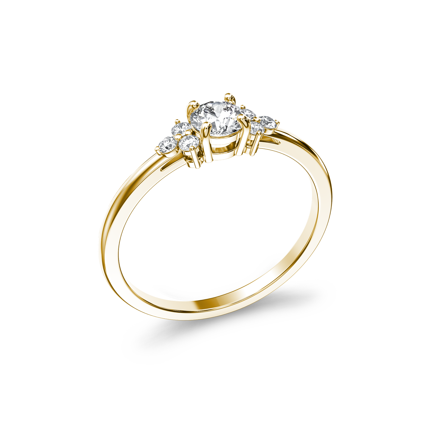 Triangular Accent Diamond Ring