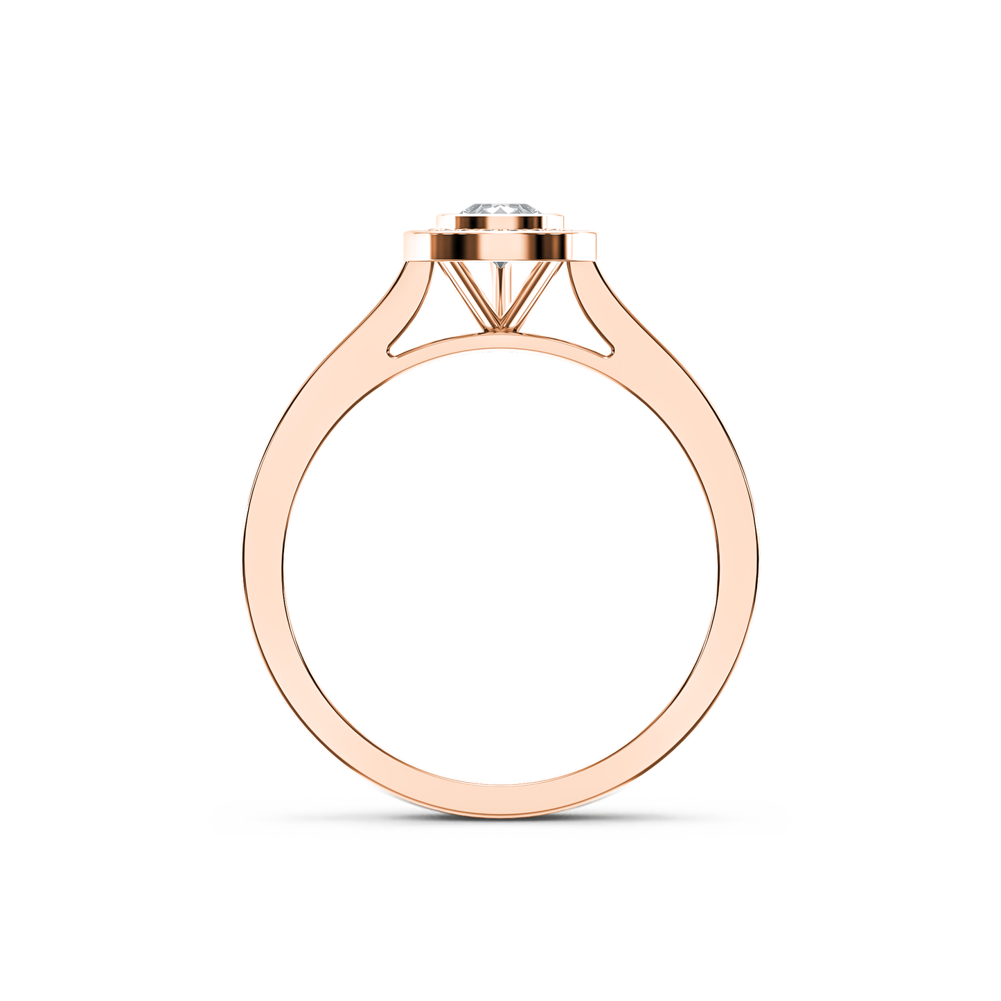 Luminous Pear Halo Ring