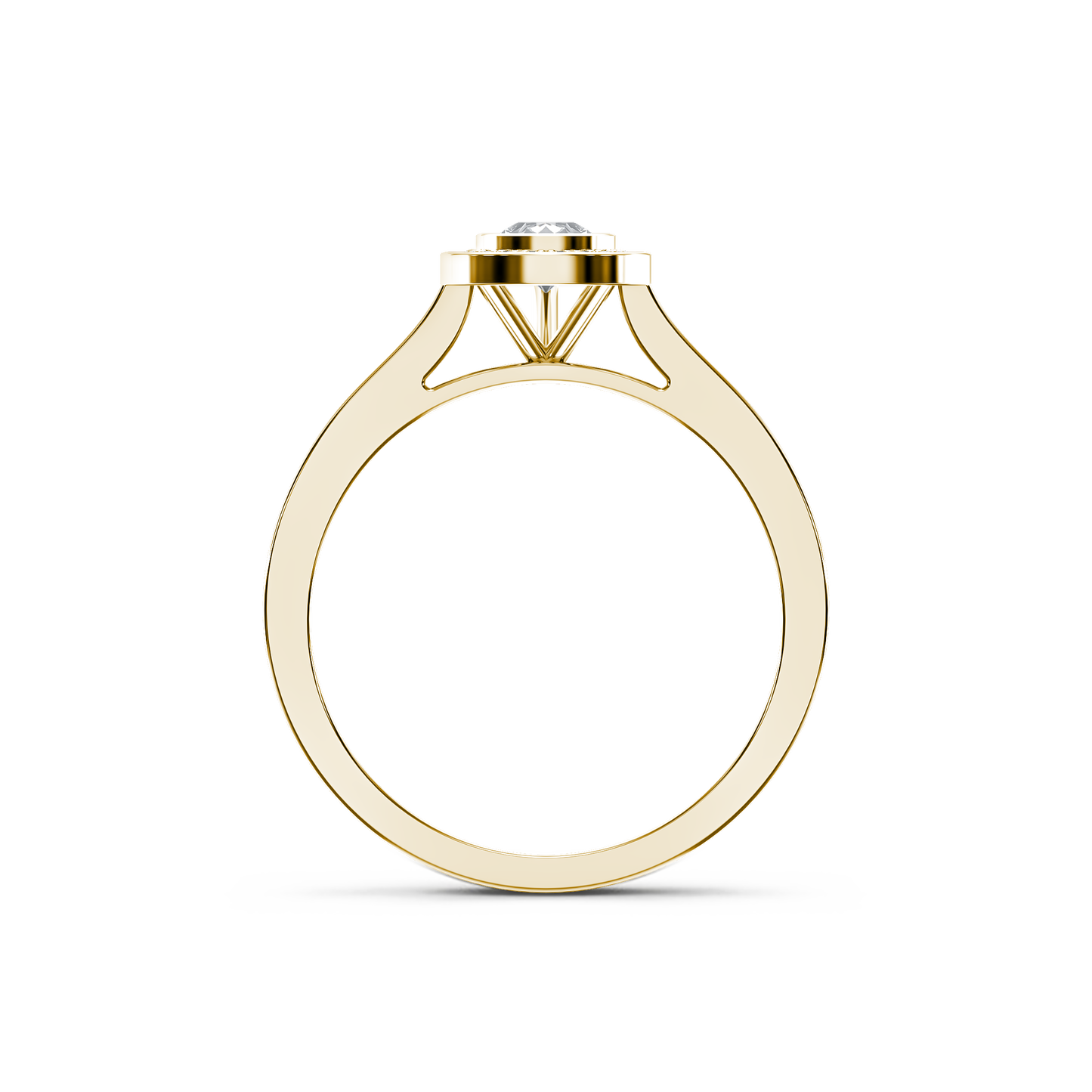 Luminous Pear Halo Ring