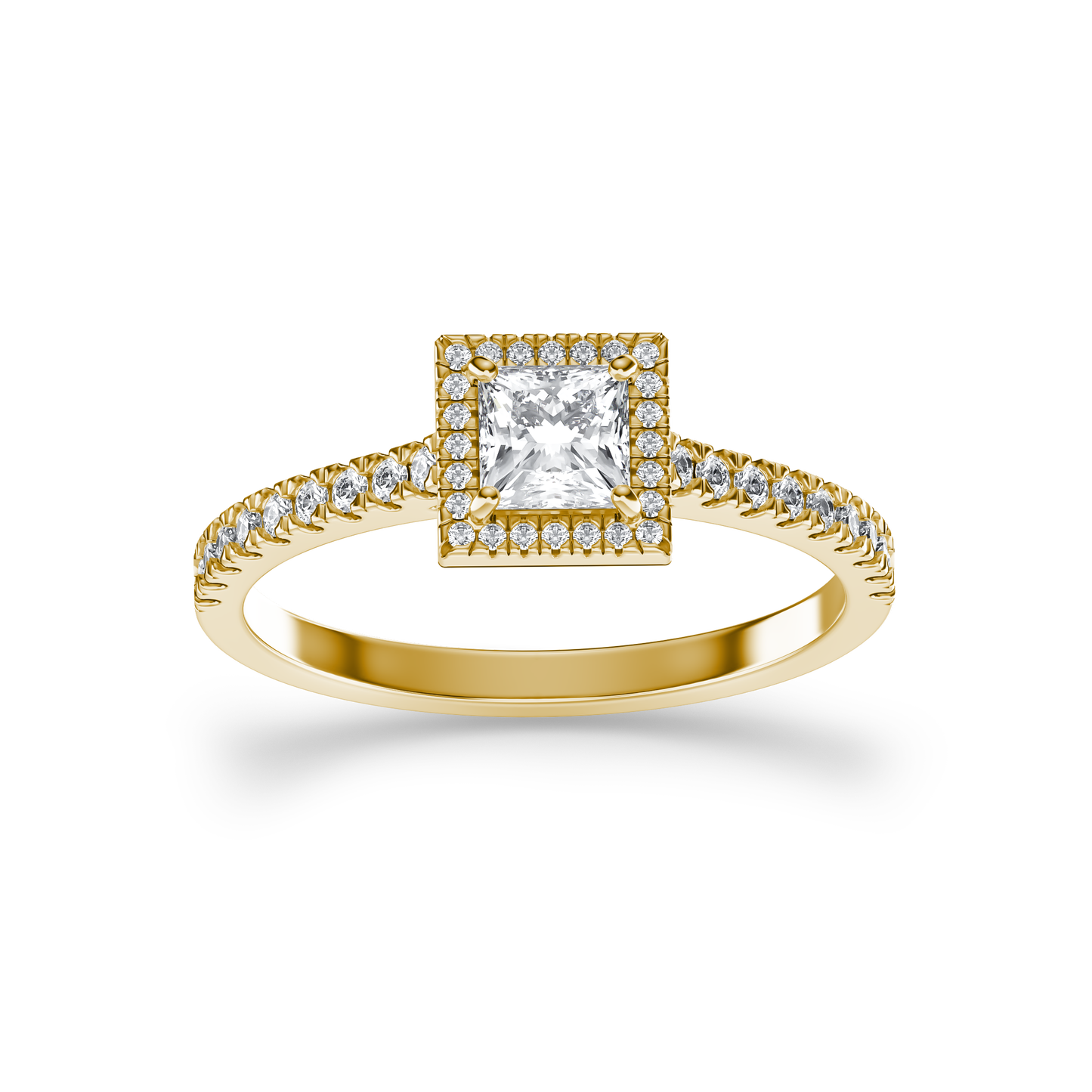 Modern Halo Princess Ring
