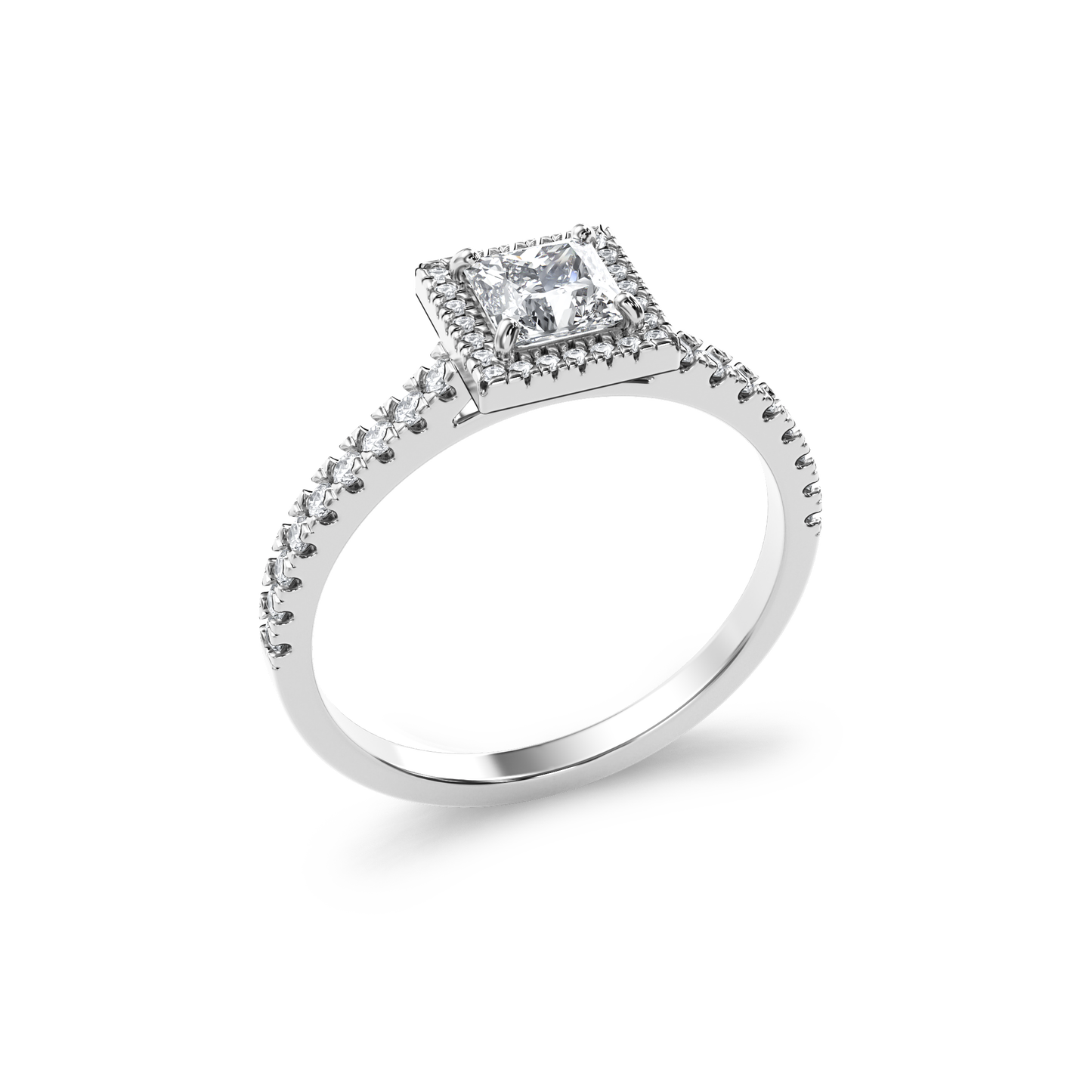 Modern Halo Princess Ring