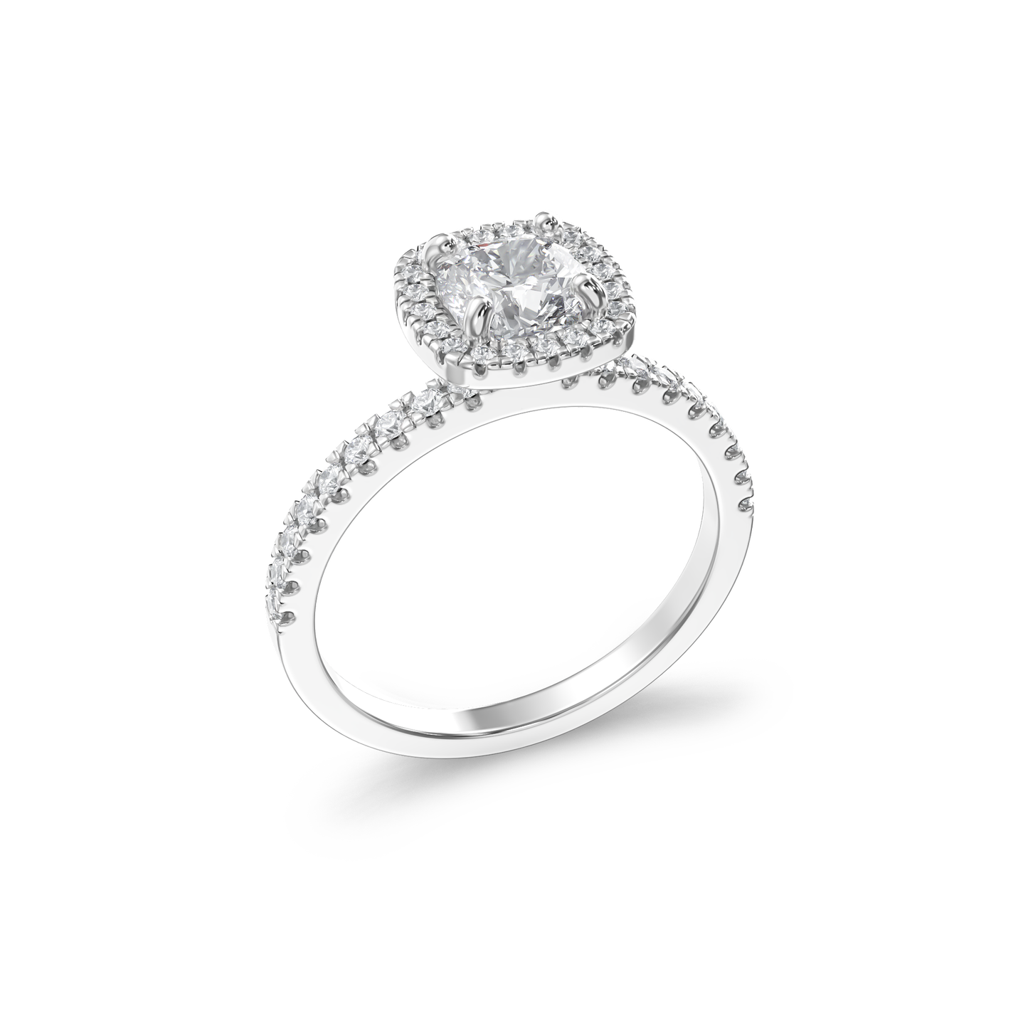 Cushion Halo Elegance Ring