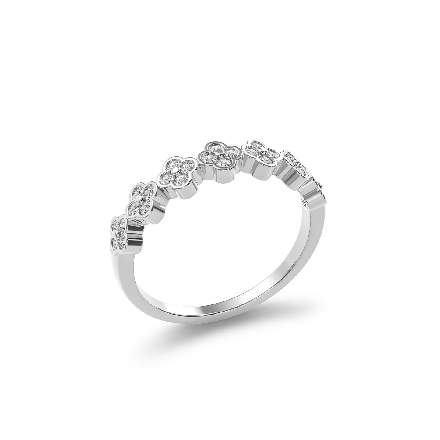 Floral Elegance Bezel Ring