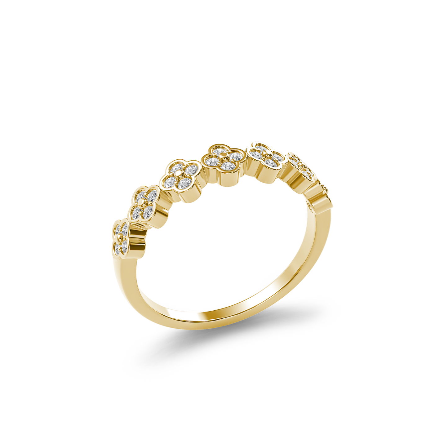 Floral Elegance Bezel Ring