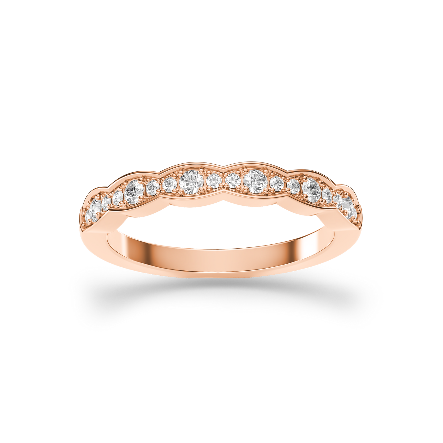 Wavy Channel Diamond Band