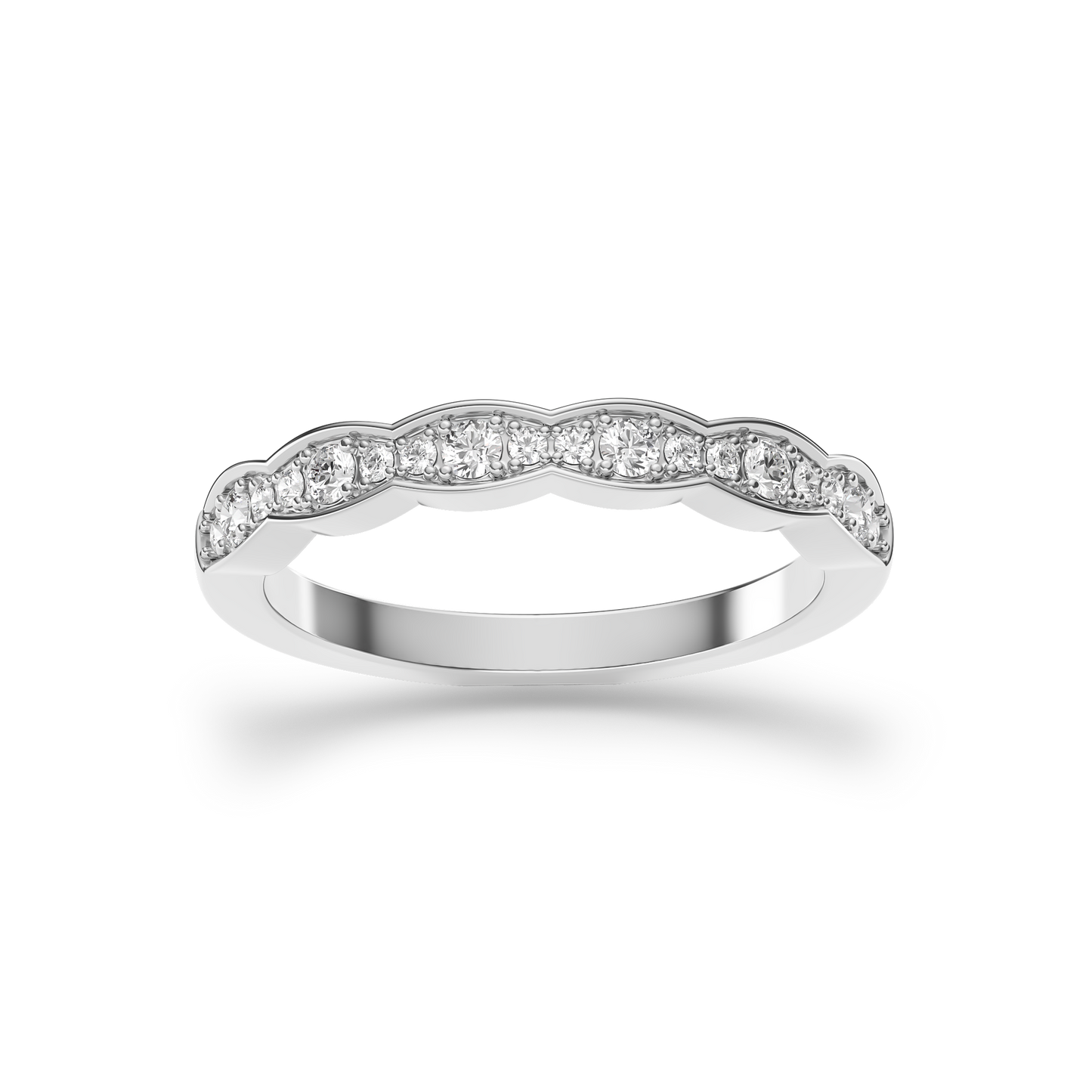 Wavy Channel Diamond Band