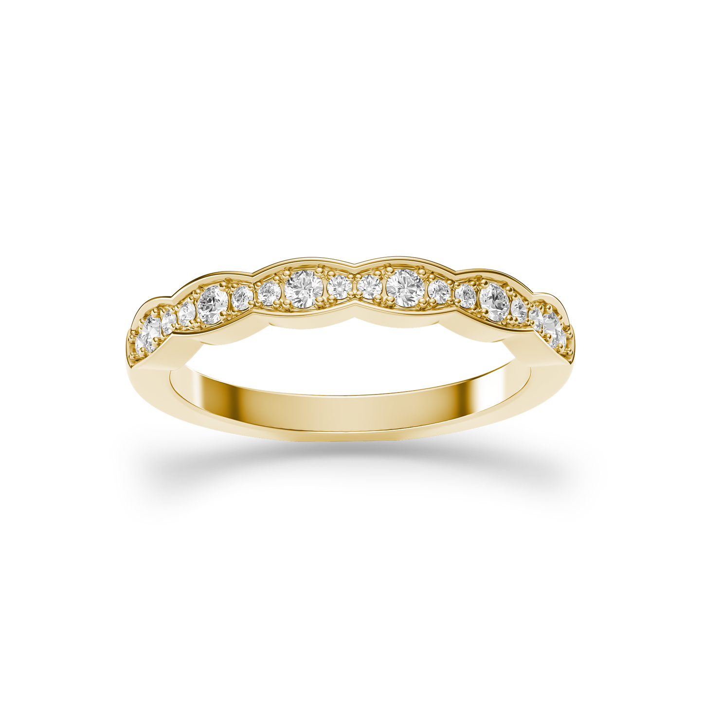 Wavy Channel Diamond Band