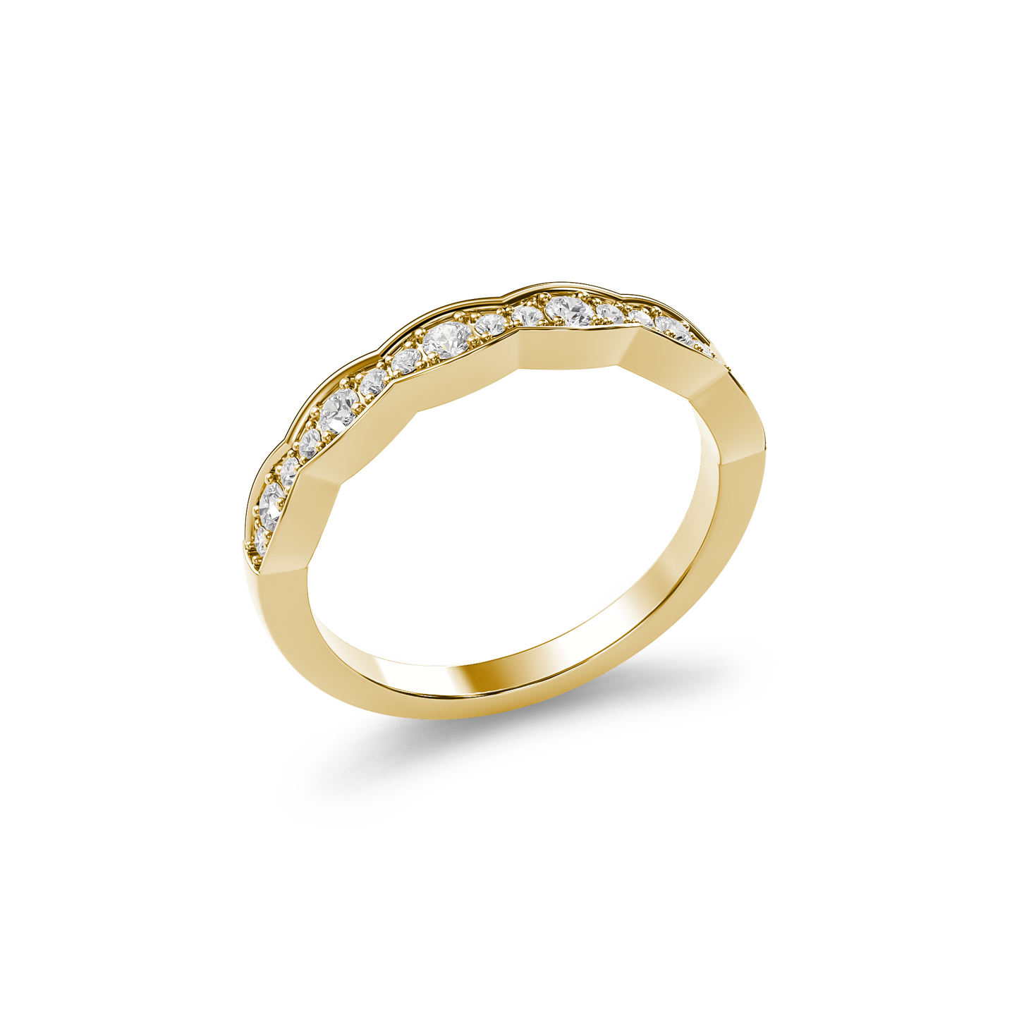 Wavy Channel Diamond Band