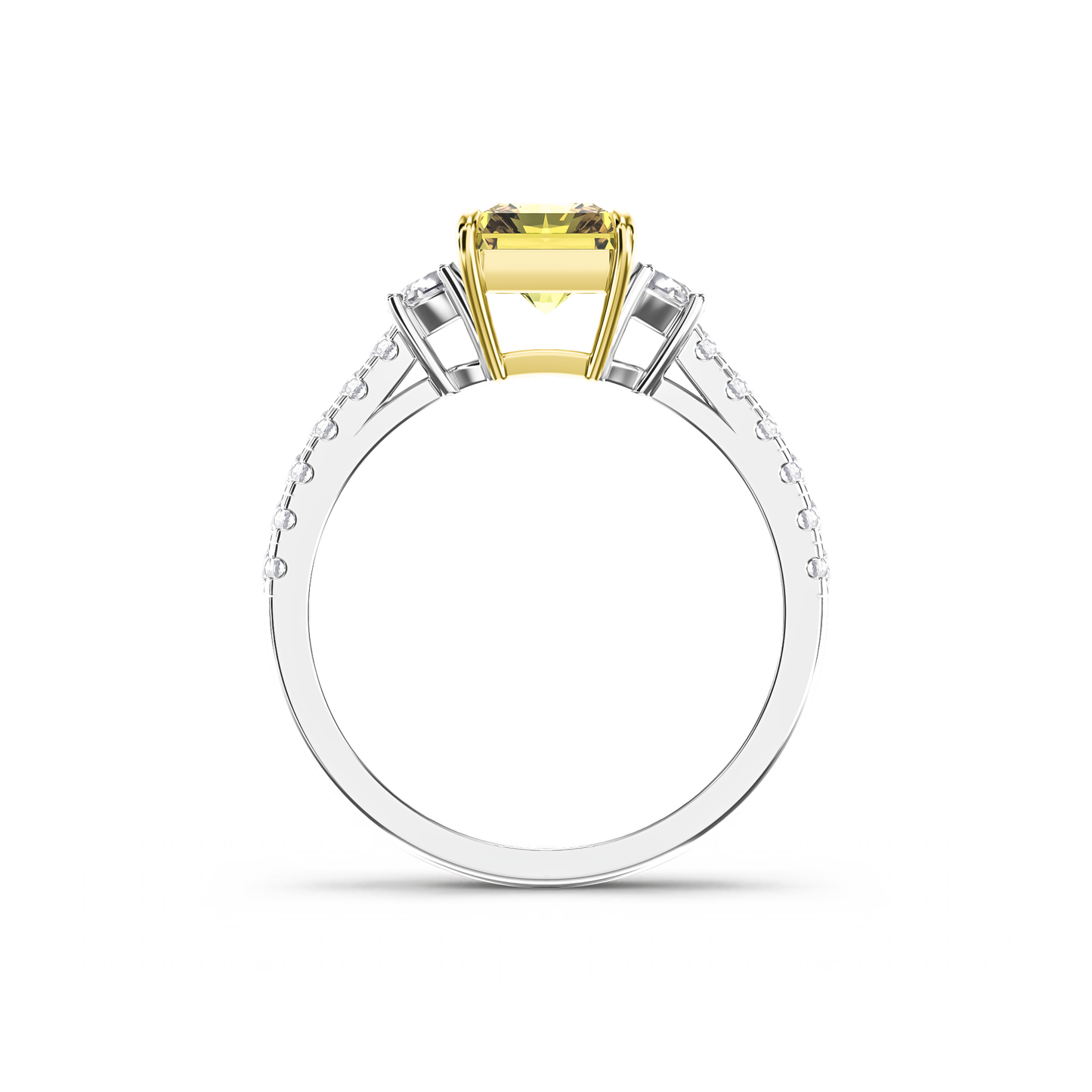 Trilogy with Half moon Diamonds on Band