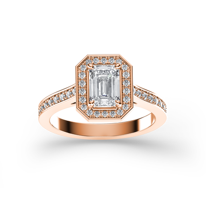 Emerald Majesty Halo Ring