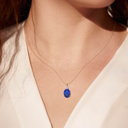 Celeste Sapphire Diamond Pendant