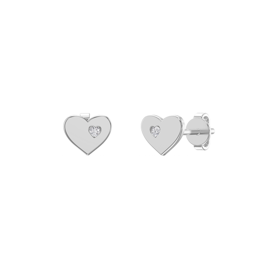 Heart's Embrace Diamond Studs