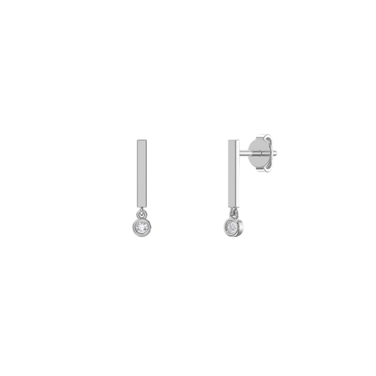 Modern Bar Drop Gem Earrings