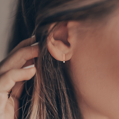 Modern Bar Drop Gem Earrings