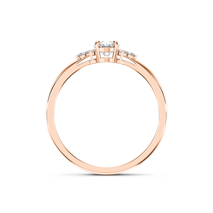 Triangular Accent Diamond Ring